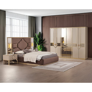Ensemble de chambre à coucher King Size Athome Istanbul au design sculpté élégant, détails décoratifs en MDF, vente en gros d'usine, meubles de maison en provenance de Turquie - Product Image 1