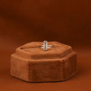 Custom Emerald Cut Lab Grown Diamond Engagement <b>Ring</b> 18KT Solid White Gold Portrait Solitaire Big <b>Thin</b> <b>Ring</b> IGI Certified <b>Ring</b> - Product Image 2