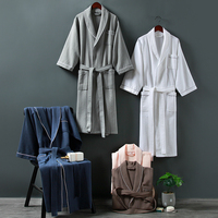 Peignoir de bain gaufré 100 coton Hotel Peignoir doux Peignoir d'hôtel gaufré blanc