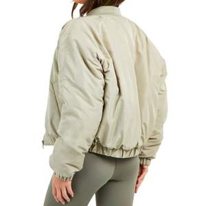 Blouson Bomber Oversize Femme Rembourré Zippé Tissé Coupe-Vent Respirant Coupe Ample Manteau Décontracté Logo Personnalisé Chaud Vêtement d'extérieur Automne - Product Image 2