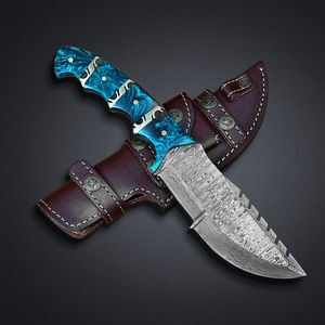 Handmade High Quality Damascus Steel Blade Custom Tracker <b>Knife</b> for Truck Drivers Logistics Staff Resin Handle Customizable OEM - Product Image 3