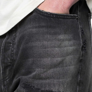 Pantalones cortos de mezclilla desgastados personalizados de alta calidad, pantalones cortos de mezclilla rasgados de verano ajustados informales de alta calidad para hombres, transpirables OEM 2025 - Product Image 6