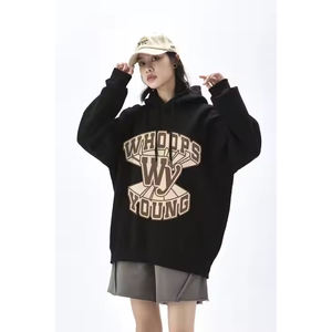 เสื้อฮู้ดผ้าฟลีซพิมพ์ลายสกรีนผ้าไหมสำหรับผู้ชายและผู้หญิงเสื้อฮู้ดผ้าคอตตอน100% โอเวอร์ไซส์ใช้ได้ทั้งชายและหญิง - Product Image 4