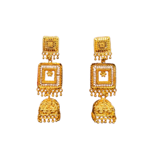 Genuine Quality Earrings Set with <b>Modern</b> Designed 22CT <b>Gold</b> Plated Jhumka Style Earrings Jewelry for Women Wear - Product Image 1