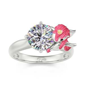 Jeulia Hug Me Dreams Come True Cute Unicorn Sterling Silver <b>Ring</b> - Product Image 3