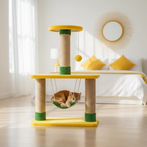 ที่ลับเล็บแมวคุณภาพสูง Amistar Lime & Lemon Delight Cat Tower สำหรับแมวทุกขนาด - Product Image 4