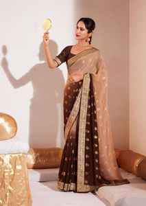 Saree de travail de séquence de broderie en georgette lourde de dernier créateur par Fab Zone vêtements indiens et pakistanais - Product Image 5