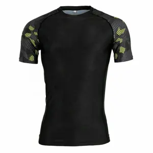 Bjj Rash Guard Shirt Sublimation leistung UFC MMA Running Swimming Gym Training Kurzarm-Kompression shemd