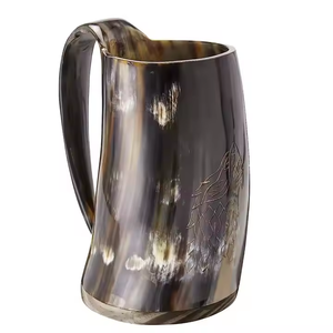 Tazas de cuerno exclusivas, jarras medievales de estilo vikingo hechas de ágata natural, 2025 perfectas para servir vino o cerveza en fiestas. - Product Image 6