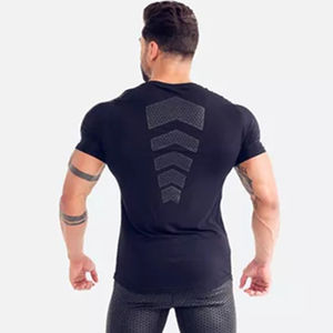 Vente en gros T-shirt d'entraînement pour hommes 100% coton coupe surdimensionnée respirant séchage rapide Sport Gym Tee Solid Stretch - Product Image 2