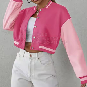 Vêtements décontractés Confortable Crop Top Letterman Vestes Pour Femmes Nouveau Meilleur Design Crop Top Letterman Vestes Pour Vente En Ligne - Product Image 2