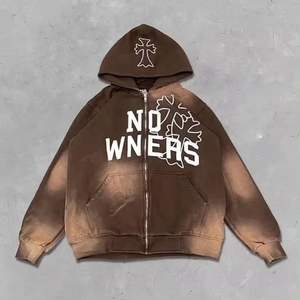 Sudaderas con capucha unisex personalizadas con bordado para hombre, colores sólidos, de verano, de punto, con efecto desgastado, extragrandes, de tejido grueso, de corte bajo - Product Image 3