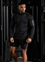 Short d'entraînement sportif 2 en 1 pour hommes OEM Short de sport tissé noir pour hommes avec marque réfléchissante Regular Fit Activewear Commande en gros