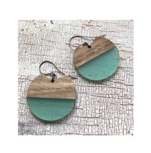 Diseño hecho a mano para mujer pendiente resina de lujo diseño geométrico joyería de moda 100% pendiente de resina epoxi personalizado para la venta - Product Image 5