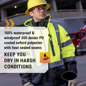 Stylish Lightweight Breathable <b>SoftShell</b> Safety <b>Jacket</b> Waterproof Nylon Material Reflective Warm Fleece Plus Size Options - Product Image 4