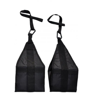 Sangles de levage en nylon noir et orange, antidérapantes, rembourrées, pour la musculation, unisexes, sans élasticité, réglables - Product Image 2