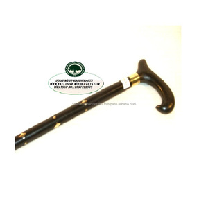 Bastón de madera Vintage para caminar con mango de latón bastón de madera para hombres mayores - Product Image 3