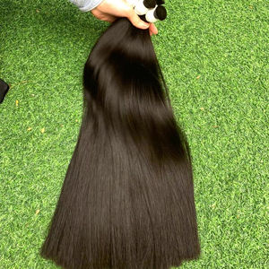 Precio de fábrica Color claro #4 Extensiones de cabello Remy natural Recto Onda de cuerpo profundo Trama de cabello virgen a granel Color claro Teñido Negro - Product Image 2