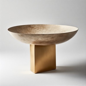 Roydine ชามทองเหลืองสำหรับเสิร์ฟชามทรงกลมออกแบบได้ตามต้องการสำหรับงานแต่งงานของตกแต่งโรงแรมบ้าน - Product Image 1