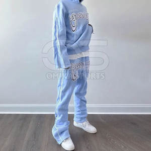 Survêtement à imprimé bouffant pour hommes à la mode avec sweat à capuche et pantalon de survêtement ensemble hommes survêtement imprimé bouffant tenue en tissu doux - Product Image 4