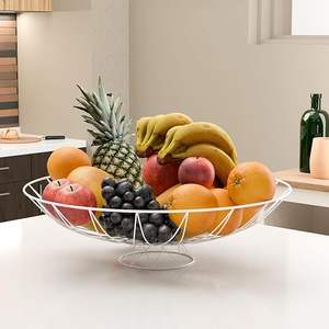 Corbeille à fruits en métal élégante avec construction en fer robuste idéale pour la décoration de cuisine rustique et l'affichage de salle à manger - Product Image 5