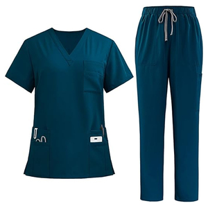 Custom Logo Scrubs Uniforms Sets Durable Women Anti-Wrinkle Medical <b>Tunic</b> & Pants Set Wholesale - Product Image 1