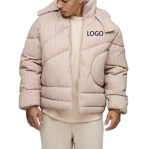 Collection d'hiver, veste en duvet compressible en velours côtelé de style hongkongais, design compressé, couleur nude, taille américaine standard, manteau d'hiver rembourré - Product Image 4