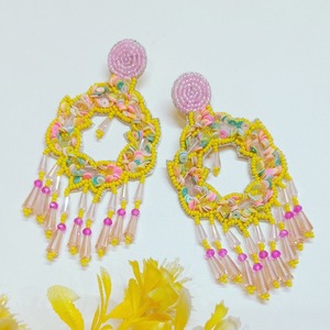 Pendientes de Bisutería con Cuentas Bordadas, Hechos a Mano en India, Multicolores, para Mujer, Niña, JAVED HANDICRAFTS, Día de San Valentín - Product Image 2