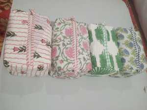 Lote al Por Mayor de Neceser Estilo Bohemio 100% Estampado a Mano con Bloques, Bolsa de Cosméticos Unisex con Estampado Floral, Cierre de Cremallera y Forro de Algodón - Product Image 2