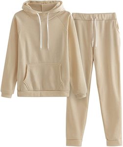 Survêtements très exigeants pour femmes, grande taille, pull en coton uni décontracté à capuche et survêtement de jogging avec logo personnalisé en option - Product Image 2