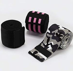 <b>High</b> Quality Soft Thick Lightweight Breathable Cotton <b>Knee</b> Wraps with Keep Warm Function for Weightlifting Gym Fitness Workout - Product Image 1