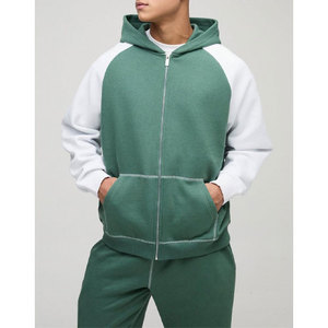 ชุดวอร์ม2ชิ้นสำหรับผู้ชายเสื้อฮู้ดเปิดไหล่และกางเกงขาตรงทรงหลวมโอเวอร์ไซส์ - Product Image 6