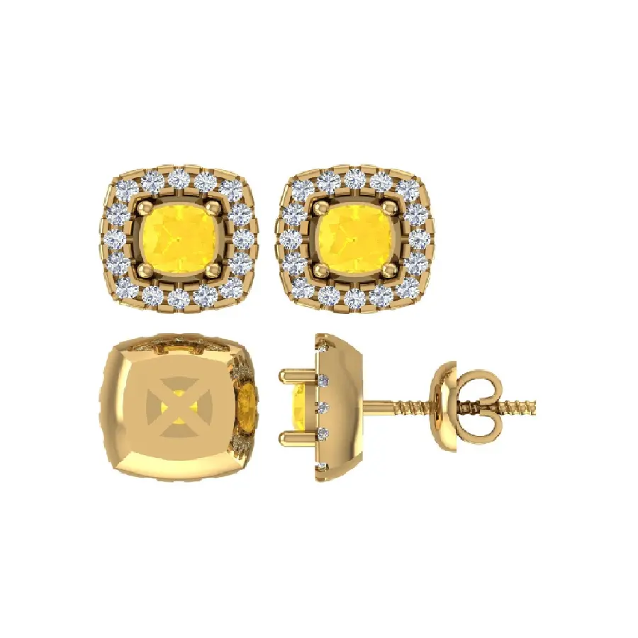 Oro divino naturale fantasia giallo orecchini con diamanti brillanti diamanti su oro orecchini con diamanti eleganti orecchini di diamanti in oro