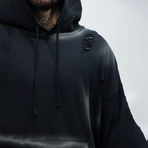 Élégant Mens Acid Wash Hoodie Léger Respirant Polyester Coton Mélange Pull Casual Wear Streetwear Fashion Outfit - Product Image 5