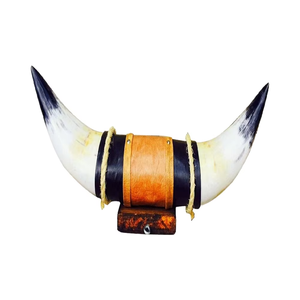 Décoration murale de style religieux poli avec cornes de Longhorn d'inspiration viking - Product Image 1