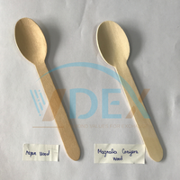 Couverts jetables en bois de restaurant cuillère fourchette couteau ensemble cuillère jetable 3g, mini cuillères en plastique petite taille bois biodégradable