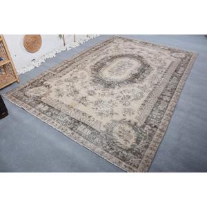 พรมตุรกีวินเทจ ขนาด 6.6x9.8 ฟุต (200x299 ซม.) สีเบจน้ำตาลลายจุด - Product Image 4