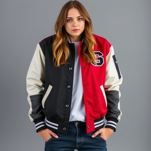 Rétro Varsity Letterman Veste Personnalisé Broderie Logo Chenille Patch Laine Corps En Cuir Véritable Manches Doublure Polyester Chaude - Product Image 3