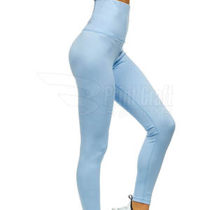 Pantalon de sport en spandex taille moyenne sans couture pour femmes taille XL vente directe d'usine fermeture à la taille élastique pour impression par sublimation - Product Image 3