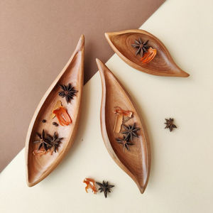 <b>Set</b> Of 2 Leaf <b>Serving</b> Tray and Plate Top Quality Handmade Kitchenware Dessert Plates and Trays In Affordable Plate - Product Image 3