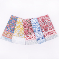 Pañuelo Bandana Indio de Algodón Tejido Transpirable y Ecológico con Estampado Floral Surtido de Craftjaipur, Reutilizable, Unisex, Cuatro Piezas