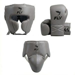 Ensemble de gants d'entraînement et de combat en cuir véritable pour MMA, kickboxing et boxe, antidérapants, respirants, ajustables et à lacets. - Product Image 2