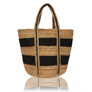 Straw Woven Beach Tote <b>Bag</b> Striped Pattern Large Capacity Top Handle Shopping <b>Bag</b> for Women Eco Friendly <b>Reusable</b> - Product Image 1