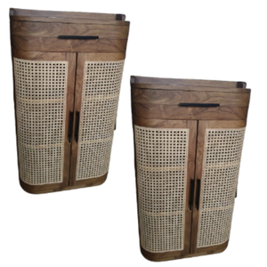 Armoire Moderne et Élégante pour Enfants en Bois de Teck Écologique et Rotin, Durable et Sûre pour Chambre et Utilisation en Extérieur - Product Image 2