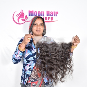 Cheveux humains indiens naturels de qualité export, texture douce, frontal 13*4 ondulé, rebondissant, meilleur prix, spécialité de la fabrication de perruques de salon, tendance - Product Image 6