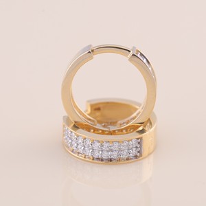 IGI Certified Lab Grown Diamond Wide Pavé <b>Hoop</b> <b>Earrings</b> Solid 925 Sterling <b>Silver</b> Chunky Huggie <b>Earrings</b> <b>for</b> <b>Women</b> - Product Image 2