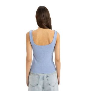 Camiseta sin mangas de algodón acanalado de color personalizado para mujer, chaleco sin mangas ajustado de verano, camiseta sin mangas de algodón transpirable ligera para mujer - Product Image 4