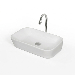 Rectangle Bathroom Sink Floor <b>Mounted</b> Minimalist Design Smooth Surface White TT TT 02 5 Year Warranty 540x340x120mm - Product Image 1