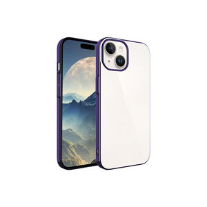 Étui de protection rigide en PC de qualité supérieure de la série Riksos pour iPhone 15 Plus, cadre coloré, coque de téléphone avec technique de givrage, protection du téléphone - Product Image 1