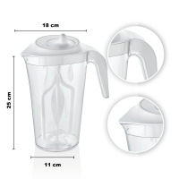 Bouteille d'eau en acrylique transparente de grande capacité (2200 ml/74 oz) au design moderne, écologique, avec couvercle mélangeur, pour usage professionnel et stockage de boissons froides